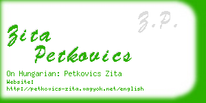 zita petkovics business card